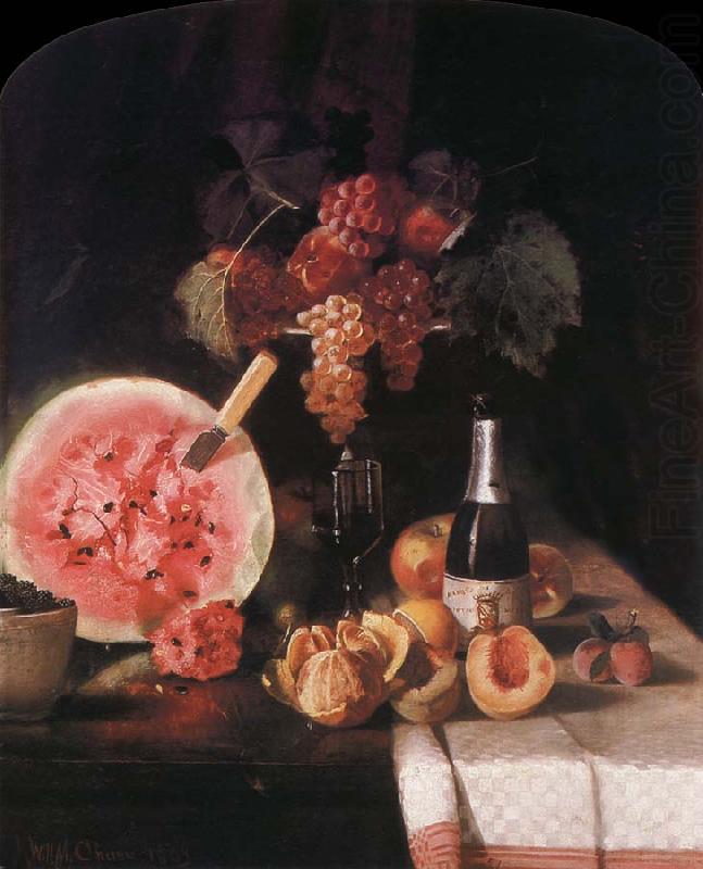 Still life and watermelon, William Merritt Chase